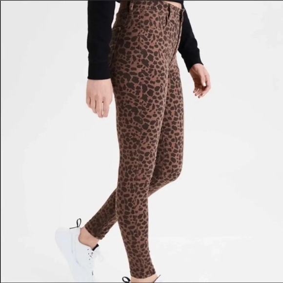 American Eagle NWOT Leopard Print Super Hi-Rise Jegging Various - Picture 9 of 12
